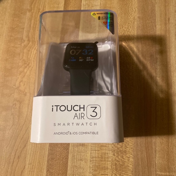 iTouch Air 3 Smartwatch Fitness Tracker: Black Case with Black Strap (44mm) - Picture 1 of 6